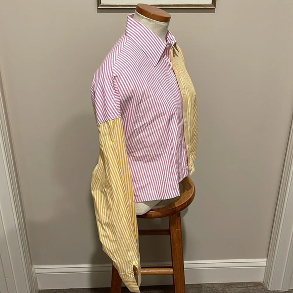 Blanca - Thomas Cropped Striped Shirt - Yellow/Pink/White - Size M/L - Picture 6 of 12